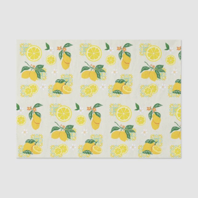 Papel De Seda Lemon Floral (Anverso)