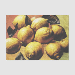 Papel De Seda Lemon fruits on old paper tissue paper