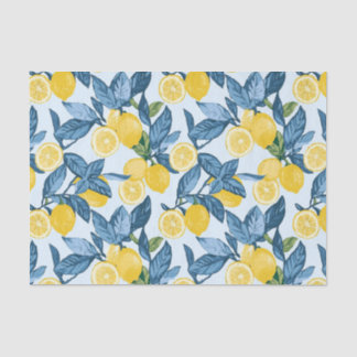 Papel De Seda Lemon Grove amarillo fresco sobre fondo azul