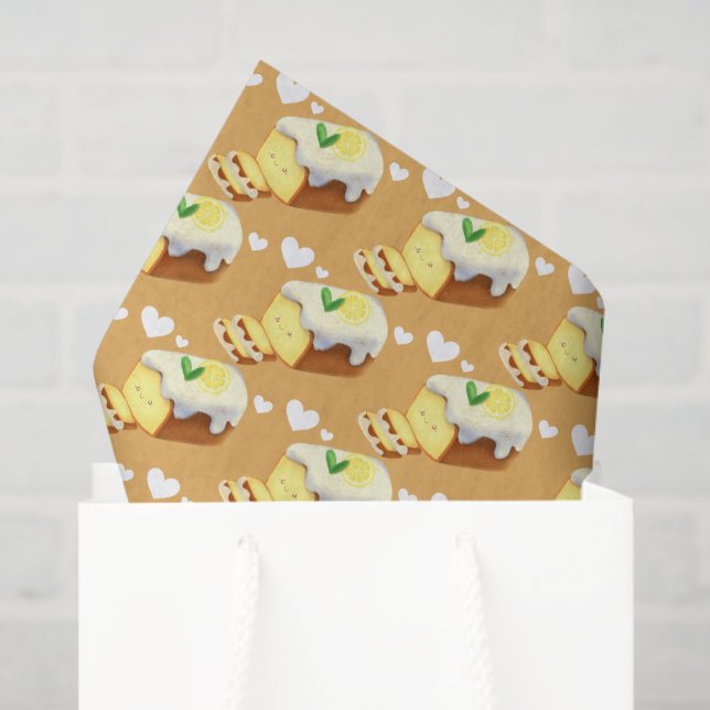 Papel De Seda Lemon Loaf Cake Bread With Icing (Bolsa de regalo)