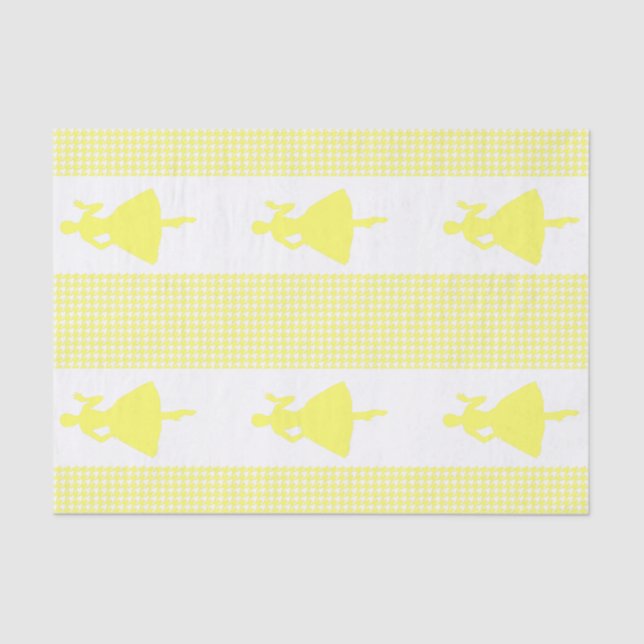 Papel De Seda Lemonade Modern Houndstoth con Silhouette de Moda (Anverso)