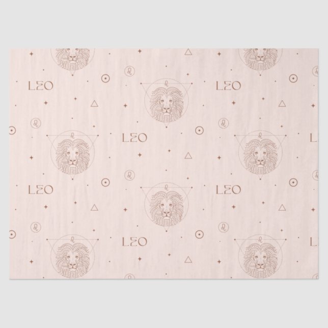 Papel De Seda Leo Zodiac Pattern in Brown and Burgundy (Anverso)