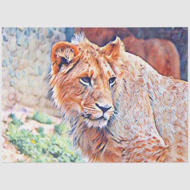 Papel De Seda león acuarell (Anverso)
