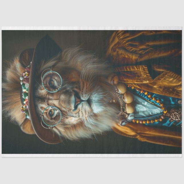 Papel De Seda León carismático Vintage de descomposición (Anverso)