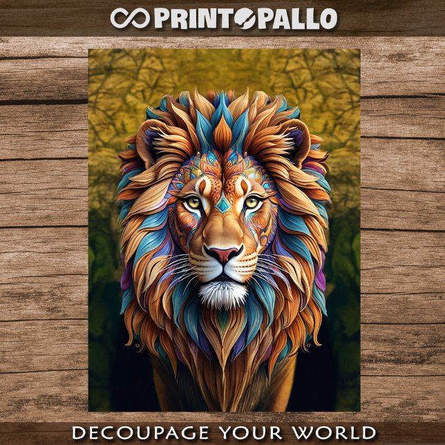 Papel De Seda León en estilo torbellino para Decoupage  (Subido por el creador)