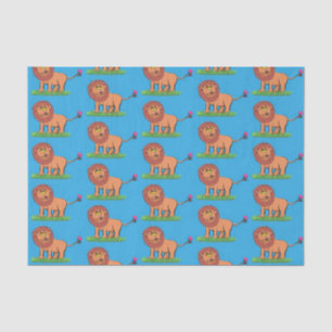 Papel De Seda León feliz con ilustracion personalizado de maripo