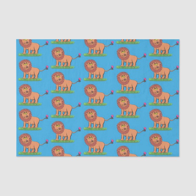 Papel De Seda León feliz con ilustracion personalizado de maripo (Anverso)