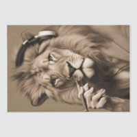 León fumador distinguido en la desconexión de auri
