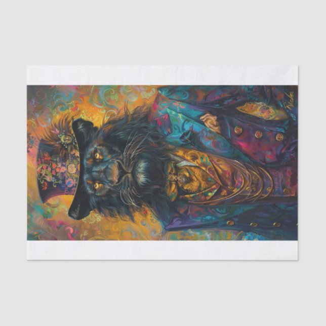 Papel De Seda León negro raro1 (Anverso)