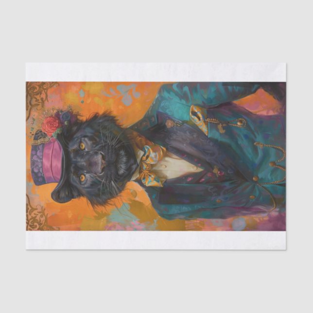 Papel De Seda León negro raro5 (Anverso)