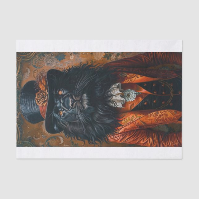 Papel De Seda León negro raro7 (Anverso)