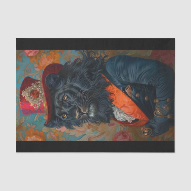 Papel De Seda León negro raro9 (Anverso)