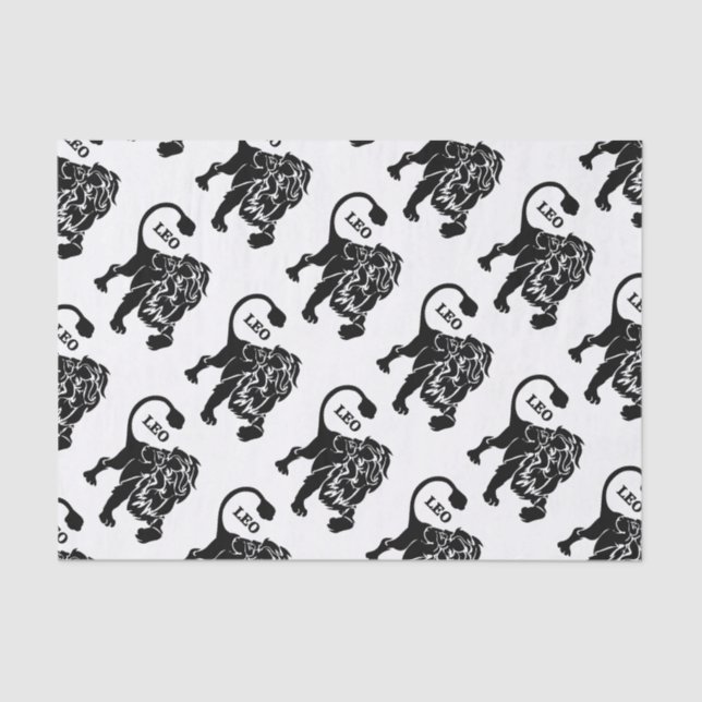Papel De Seda León negro Zodiac (Anverso)