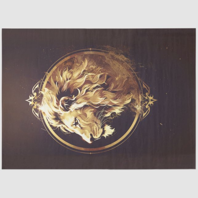 Papel De Seda León retrato majestuoso (Anverso)