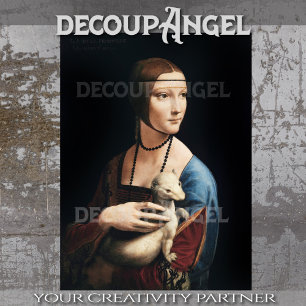 Papel De Seda Leonardo da Vinci Lady con una página Ermine