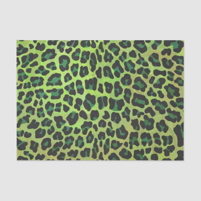 Papel De Seda Leopard Black and Green Print (Anverso)