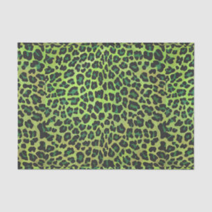 Papel De Seda Leopard Black and Green Print