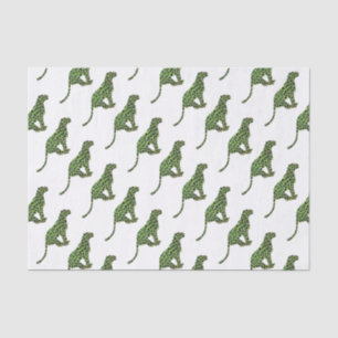 Papel De Seda Leopard Black and Green Silhouette