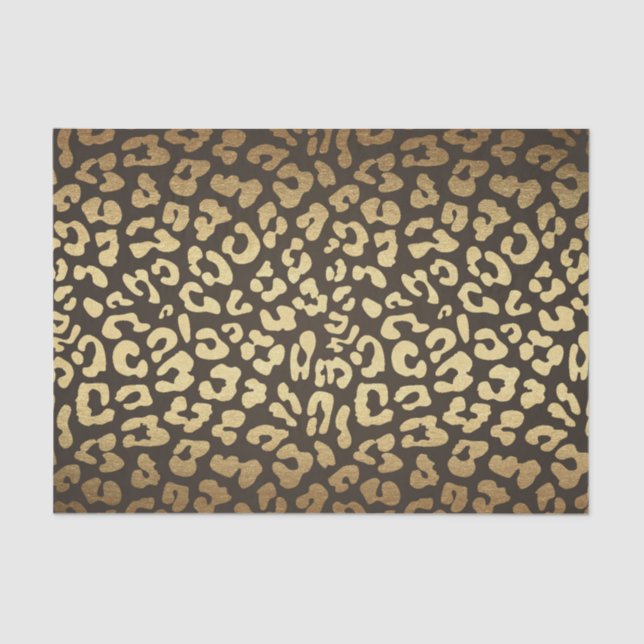 Papel De Seda Leopard Cheetah Piel animal Imprimir Moda de oro G (Anverso)