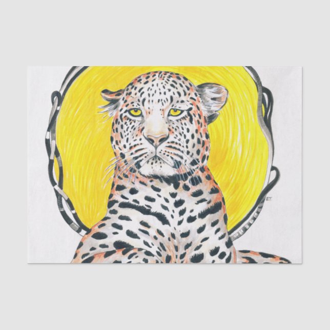 Papel De Seda Leopard Sun King Ink Art (Anverso)