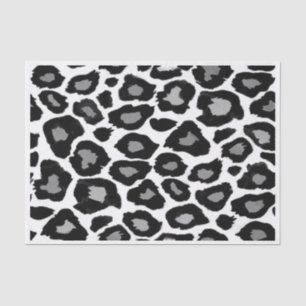 Papel De Seda Leopardo - blanco y negro