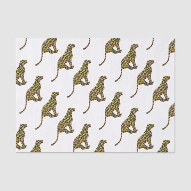 Papel De Seda Leopardo Brown y Siloette Amarilla (Anverso)