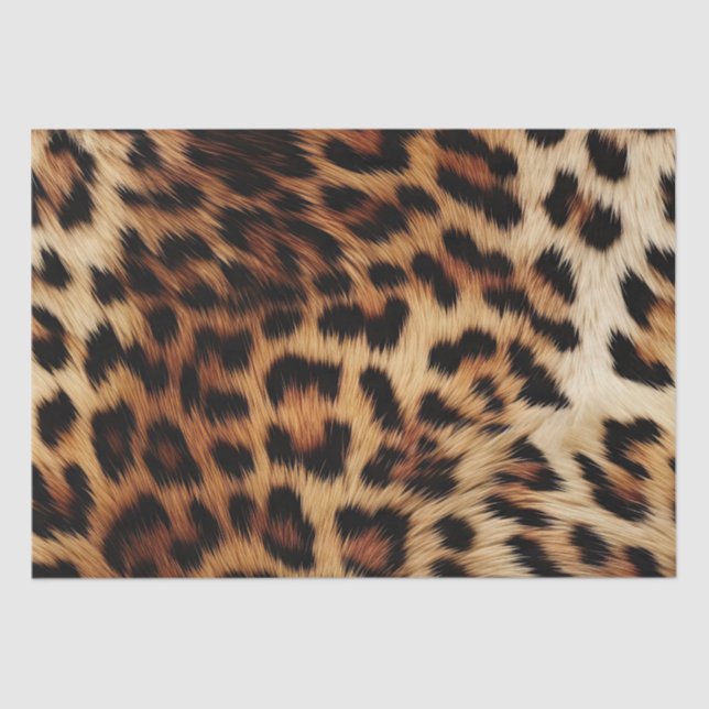 Papel De Seda Leopardo de crema marrón de moda (Anverso)