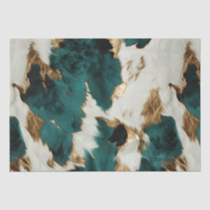 Papel De Seda Leopardo de oro blanco verde