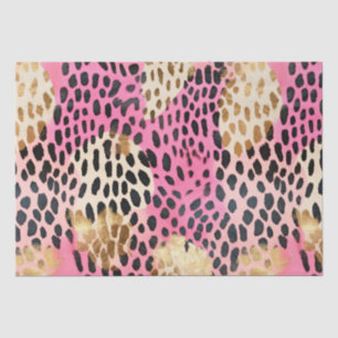 Papel De Seda Leopardo de oro de crema rosa
