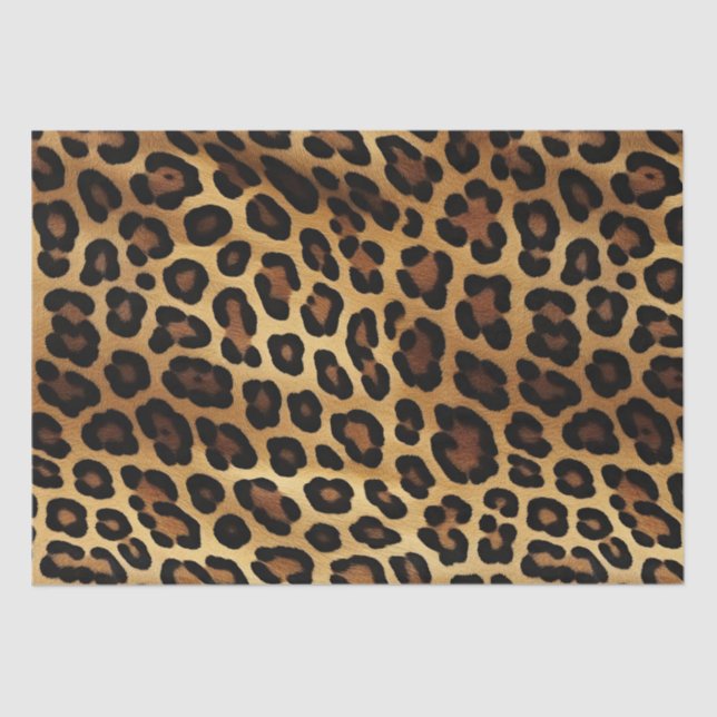 Papel De Seda Leopardo de oro de moda Brown (Anverso)