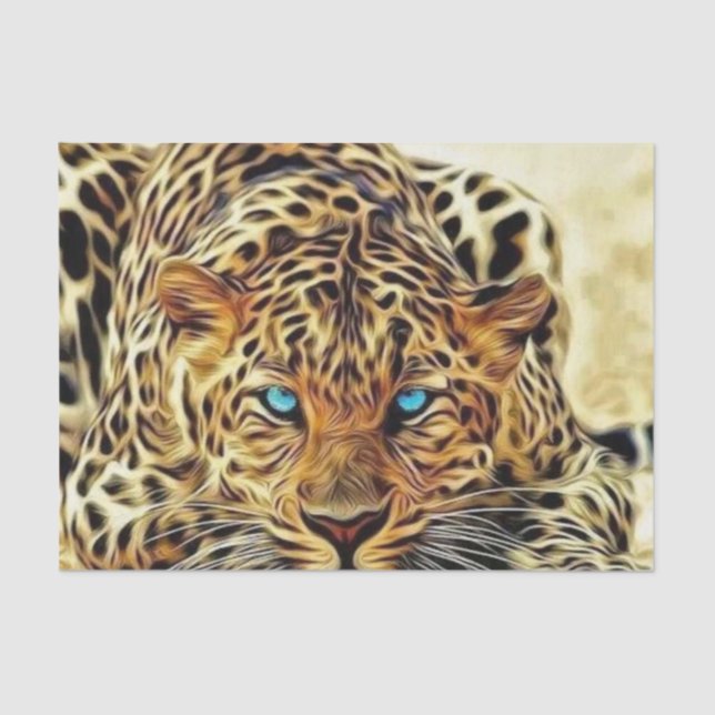 Papel De Seda Leopardo del ojo azul (Anverso)
