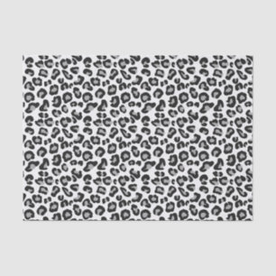 Papel De Seda Leopardo impreso en blanco y negro con gris / gris
