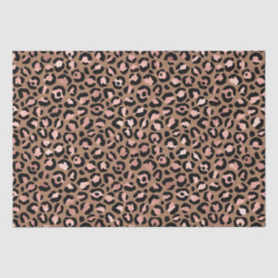 Papel De Seda Leopardo marrón rosado