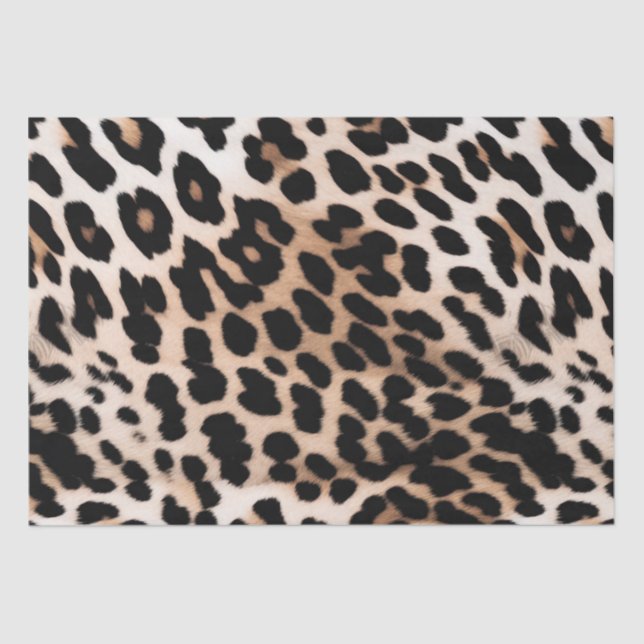 Papel De Seda Leopardo negro crema (Anverso)