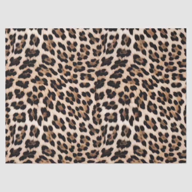 Papel De Seda Leopardo negro cremoso (Anverso)