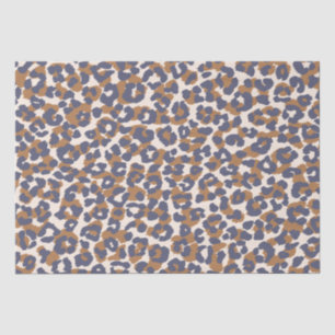 Papel De Seda Leopardo Print-Blue y Brown-