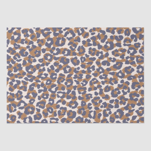 Papel De Seda Leopardo Print-Blue y Brown- (Anverso)