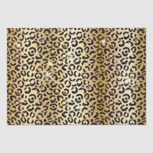 Papel De Seda Leopardo Purpurina negro dorado
