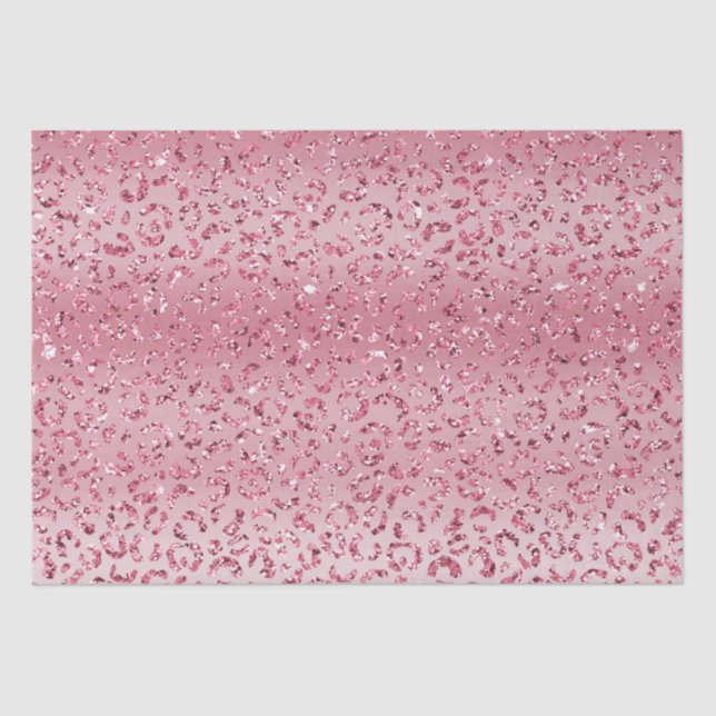 Papel De Seda Leopardo rosa Purpurina Ombre (Anverso)