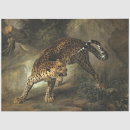 Papel De Seda Leopardo salvaje feroz (por Jean-Baptiste Oudry)