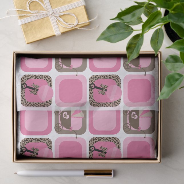 Papel De Seda Leopardo y bebé rosa (Regalo )