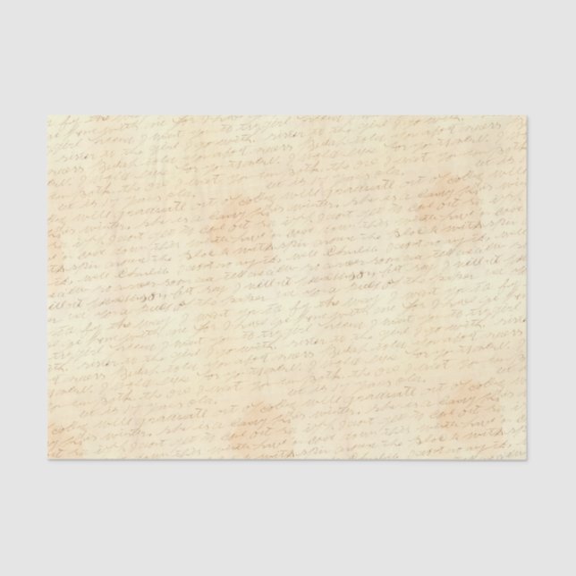 Papel De Seda Letra cursiva manuscrita (Anverso)