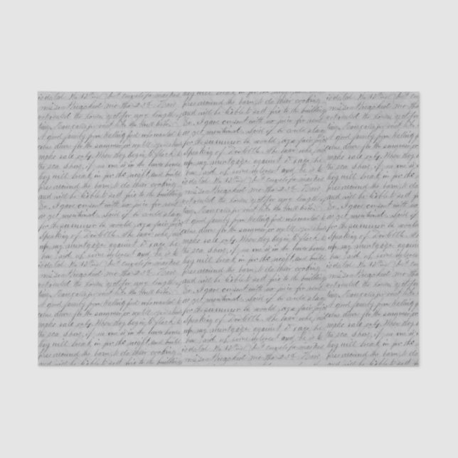 Papel De Seda Letra Cursiva Manuscrita (Anverso)