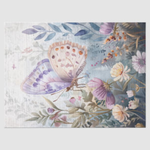 Papel De Seda Letra de escritura de mano de mariposa vintage des