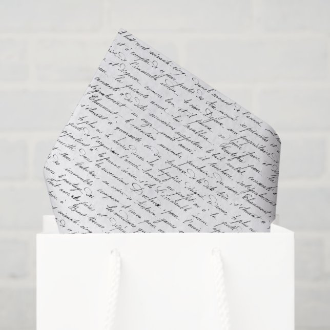 Papel De Seda Letra francesa vintage (Bolsa de regalo)
