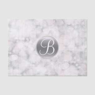 Papel De Seda Letra Inicial Monograma de Luces Brillantes Glam B
