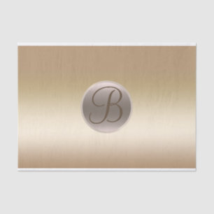 Papel De Seda Letra Inicial Monograma Dorado Brillante Elegante