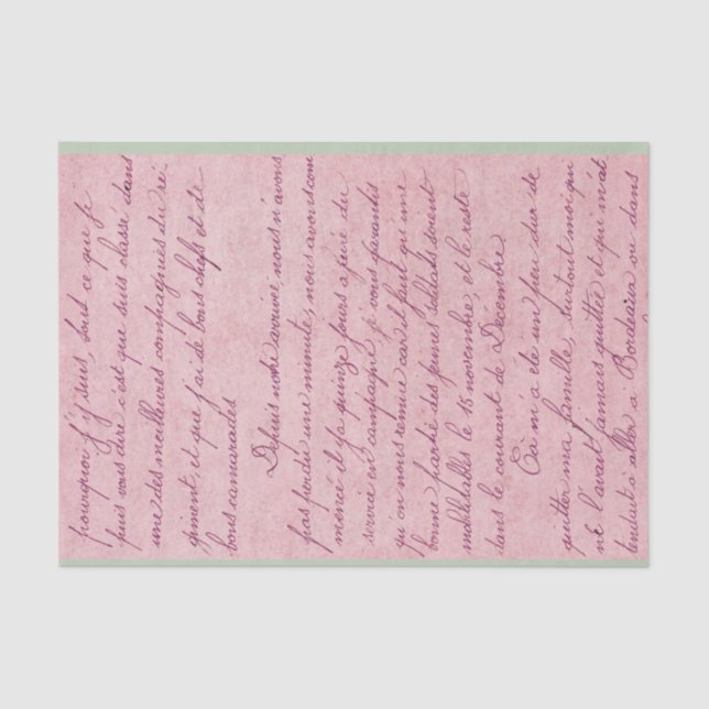 Papel De Seda Letra manuscrita vintage (Anverso)