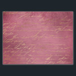 Papel De Seda Letra manuscrita vintage<br><div class="desc">Papel de tejido de tipografía dorada.</div>