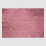 Papel De Seda Letra manuscrita vintage<br><div class="desc">Papel de tejido de tipografía dorada.</div>